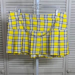 NWT Dolls Kill x Clueless Yellow Plaid Mini Skirt XXL